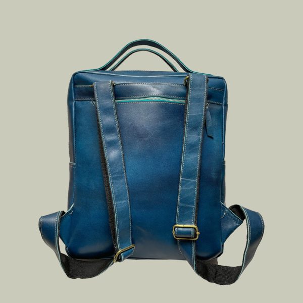 کوله الوان چرم آبی لیمیتد - Image 4