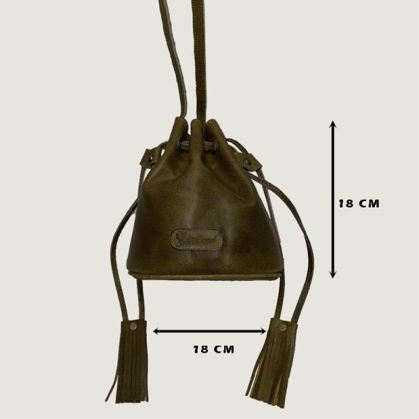 کیف خورجینی چرم روستیک سبز ویزلند - Image 2