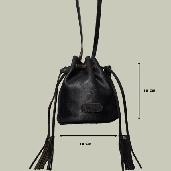 کیف-خورجینی-مشکی-روستیک-1 کیف خورجینی چرم روستیک مشکی ویزلند - Image 2