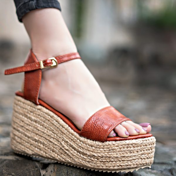 صندل پاشنه کنفی روژا - Image 2