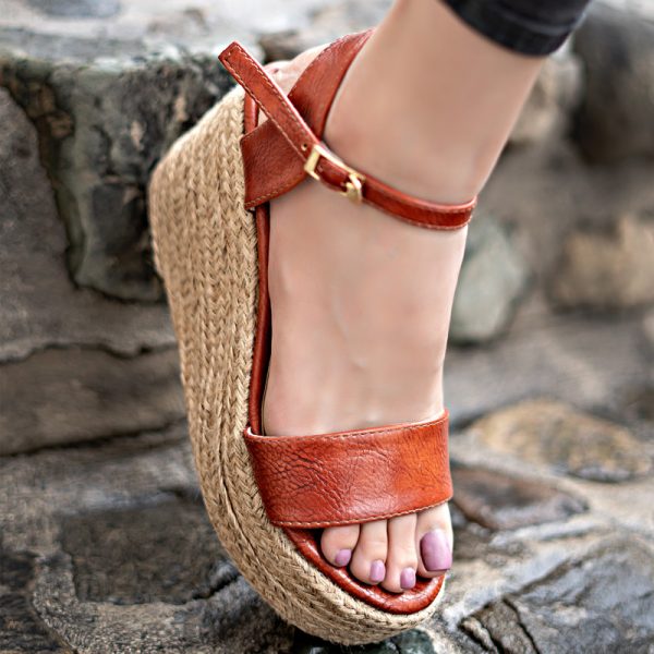 صندل پاشنه کنفی روژا - Image 5